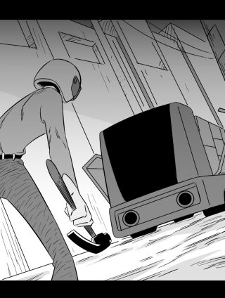 快递机器人的安保系统漫画